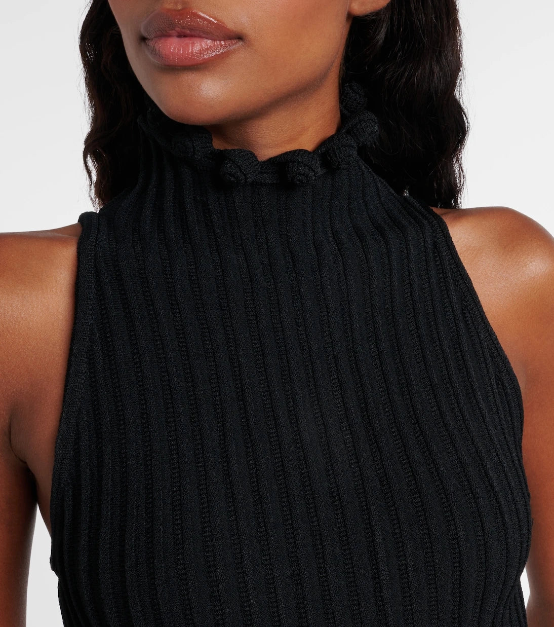 Alaïa - Ribbed-knit turtleneck midi dress