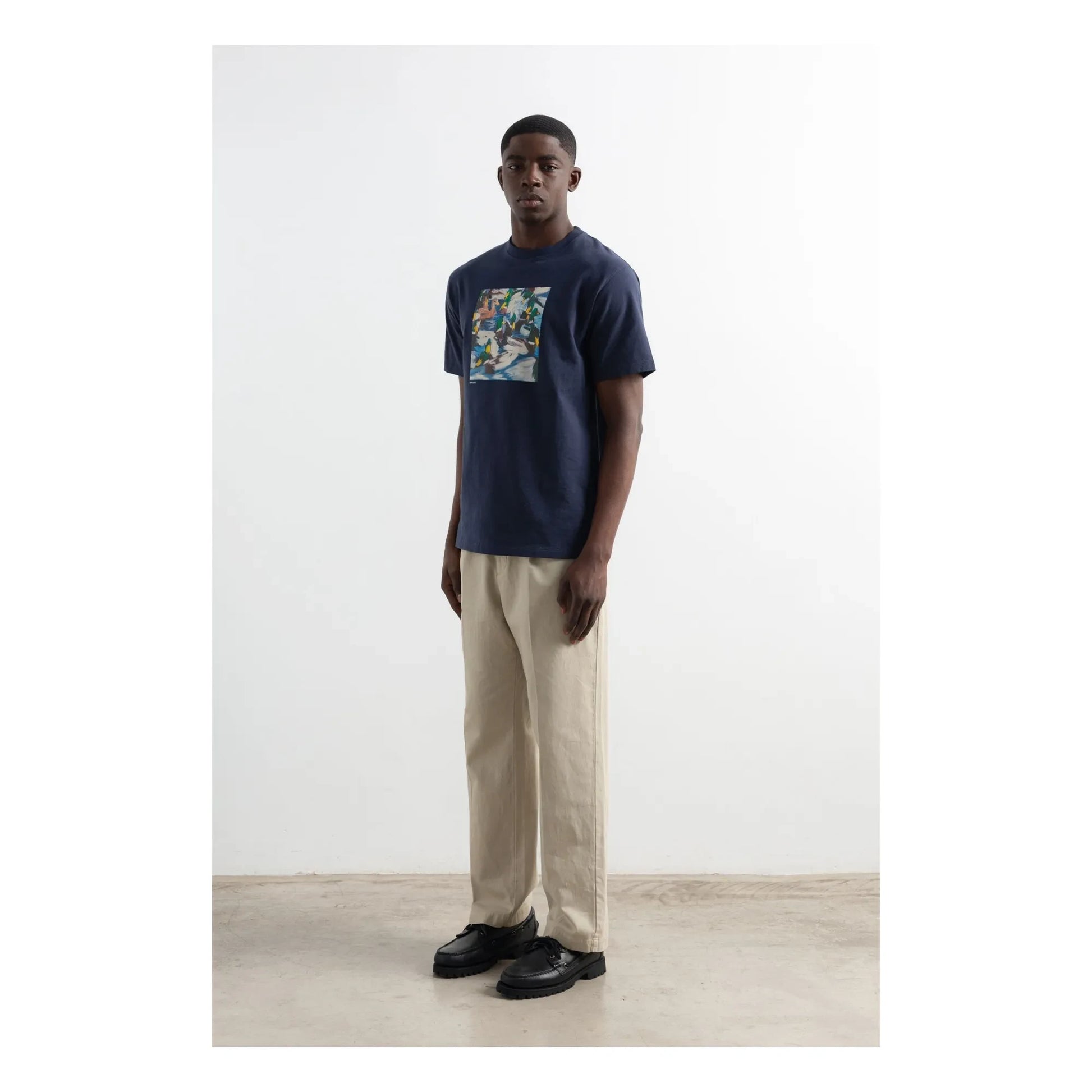 Edmmond Studios - Duck Lake cotton T-shirt  | Dark Blue