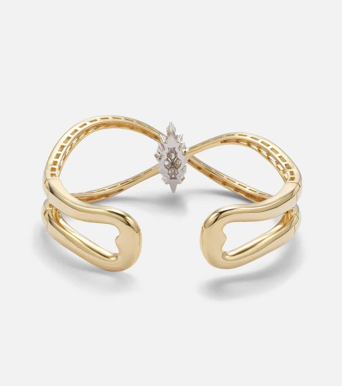 Yeprem - Golden Strada 18kt white and yellow gold bangle with diamonds