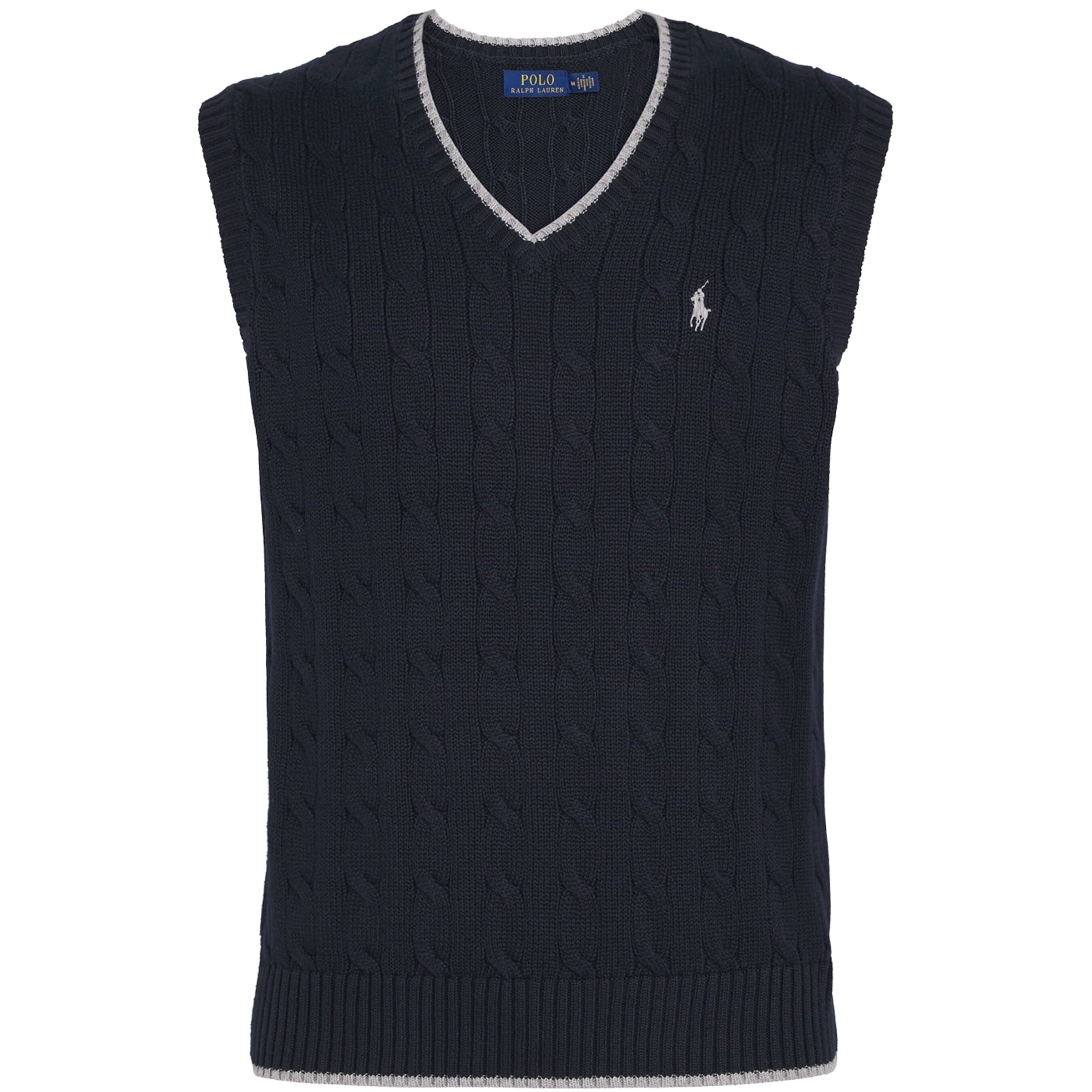 Polo Ralph Lauren Navy Cotton Cable Knit Sweater Vest