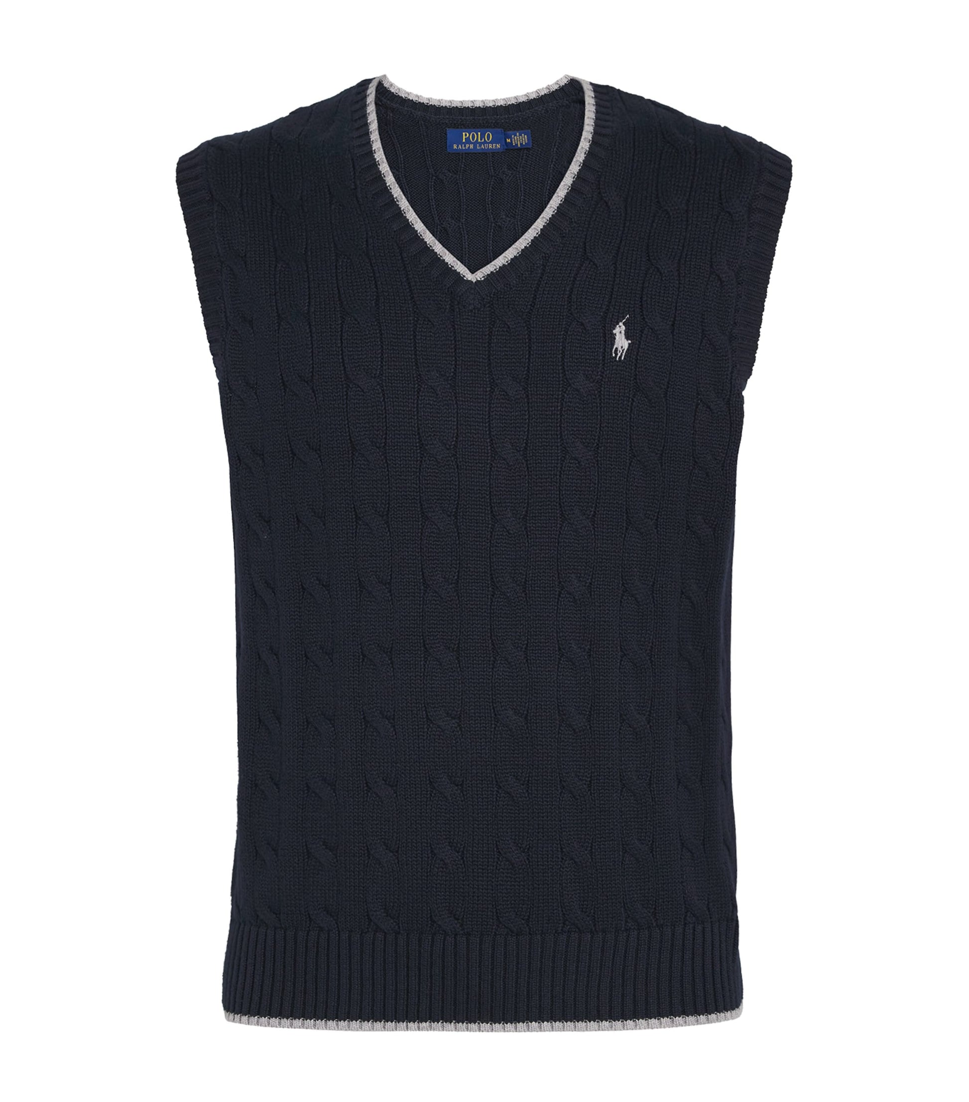 Polo Ralph Lauren Navy Cotton Cable Knit Sweater Vest