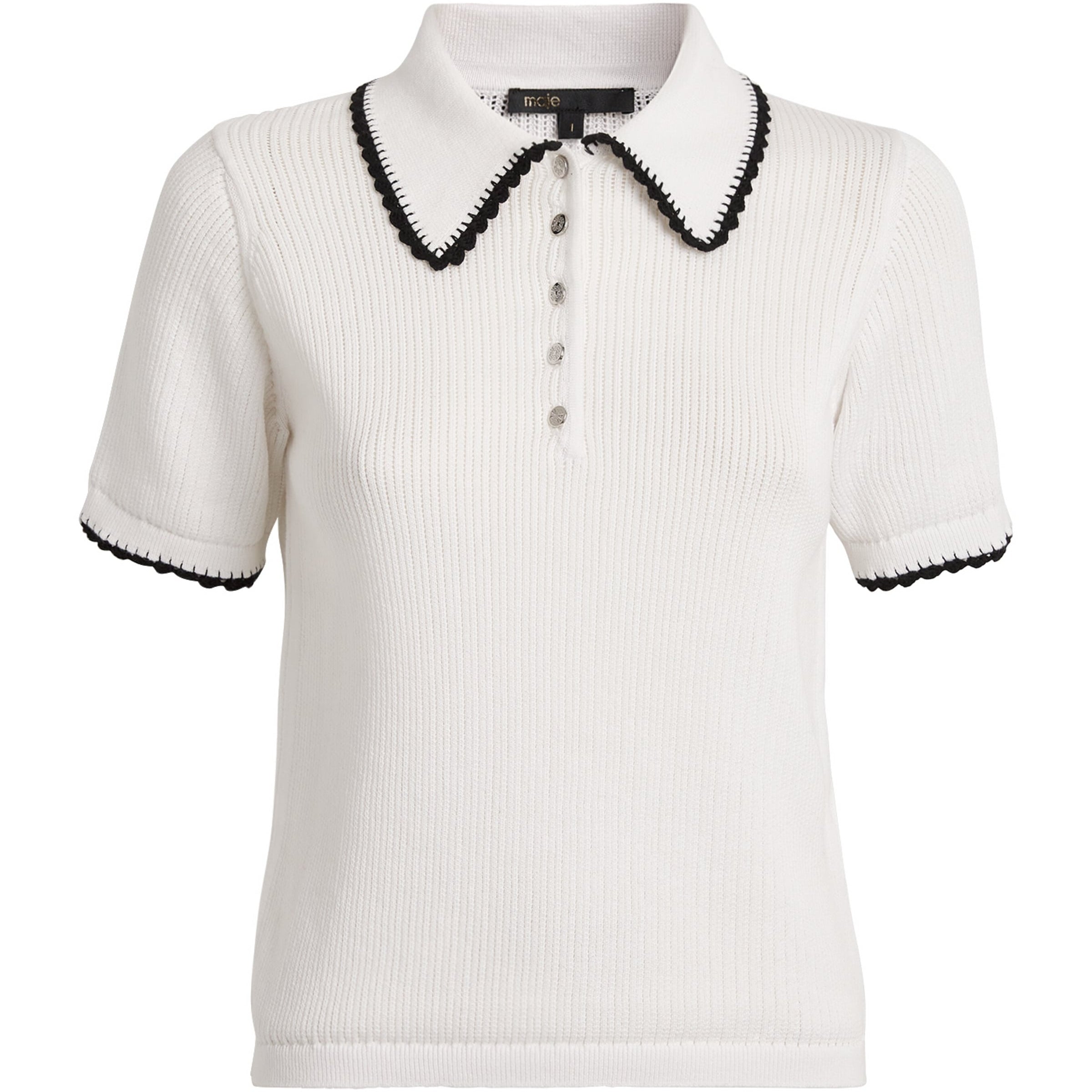 Multi Pointelle Knit Polo Shirt