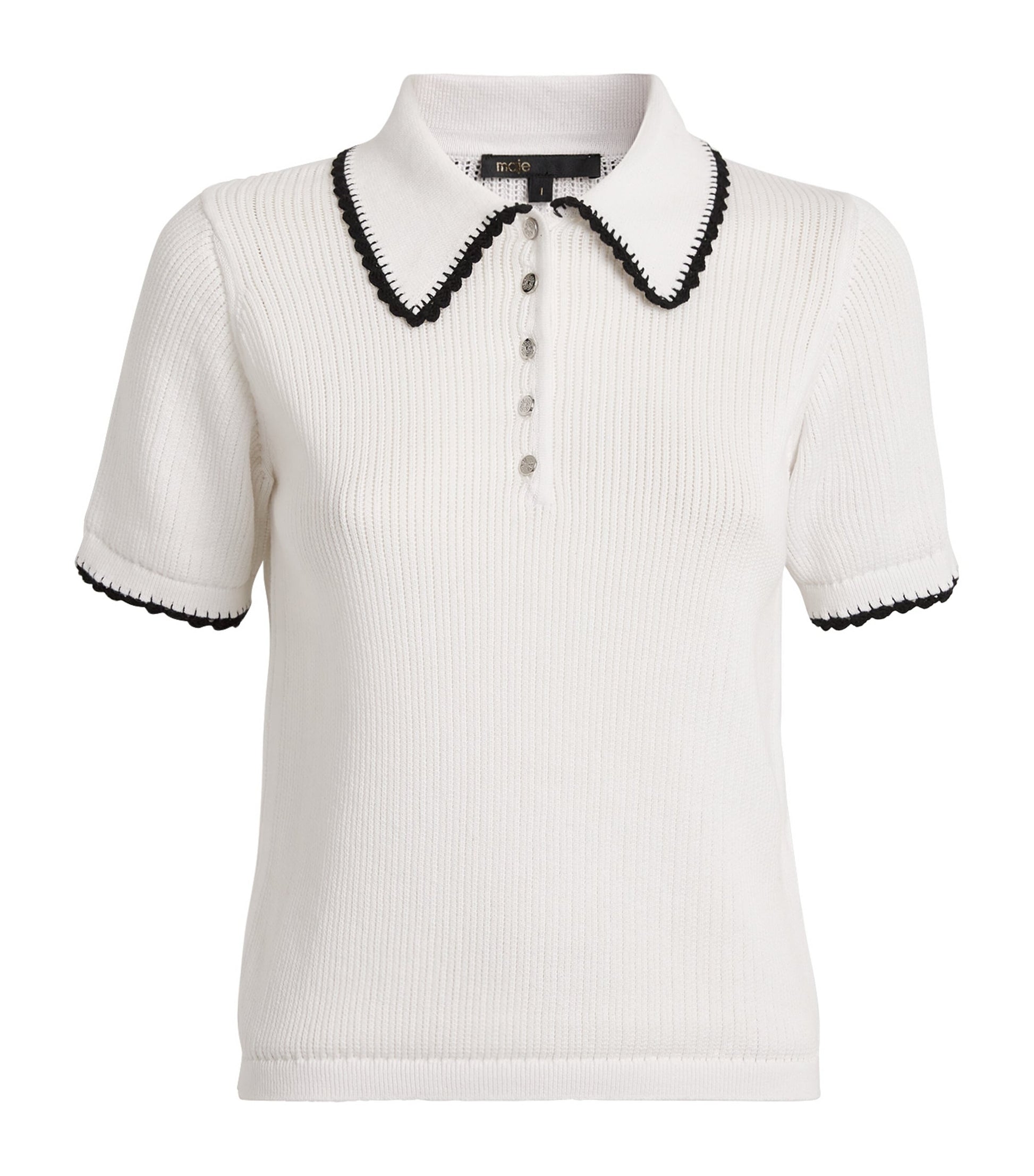 Multi Pointelle Knit Polo Shirt