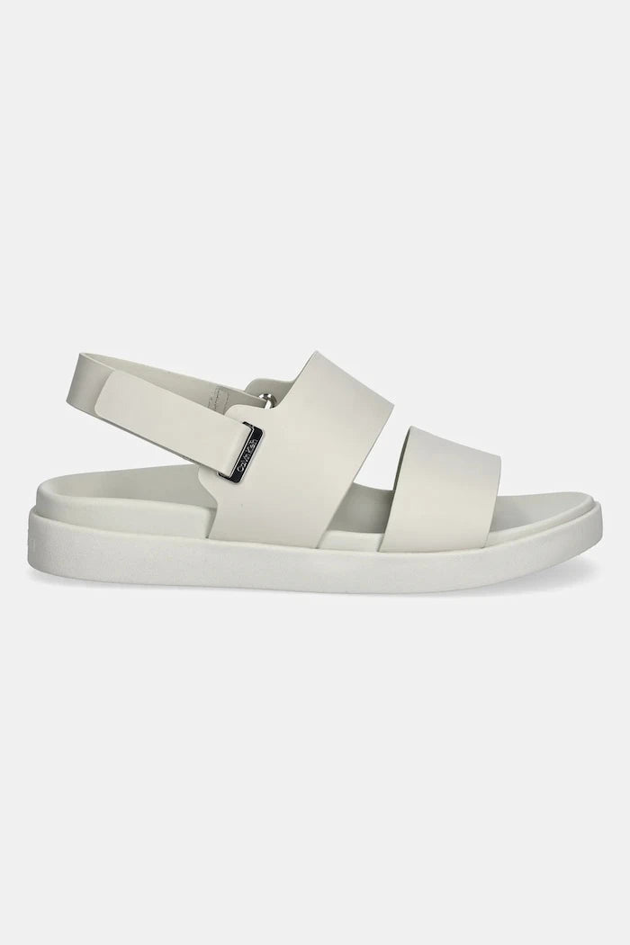 Кожени сандали Calvin Klein FLAT ADJ SANDAL EYELET