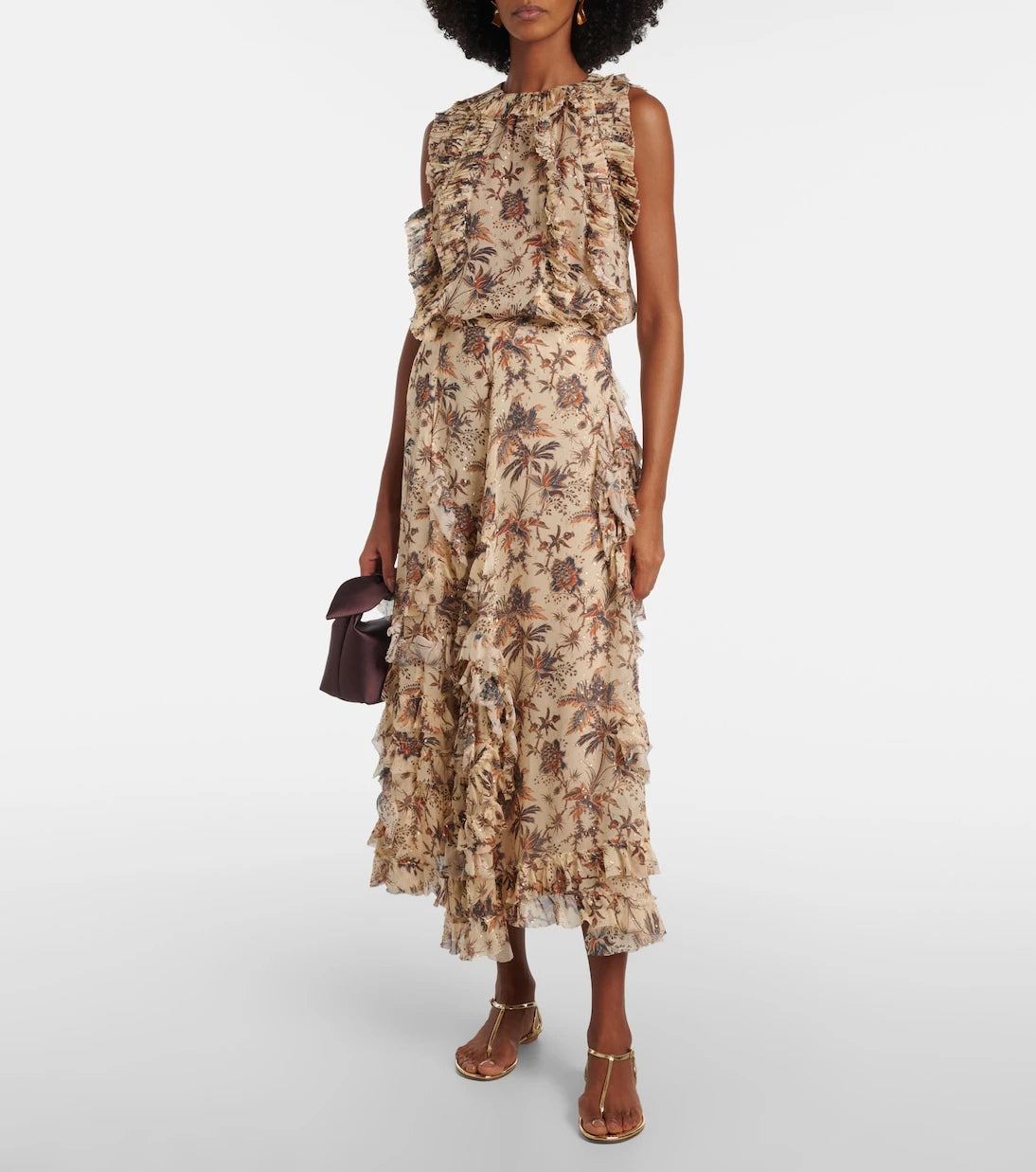 Ulla Johnson - Adele printed silk-blend chiffon midi skirt