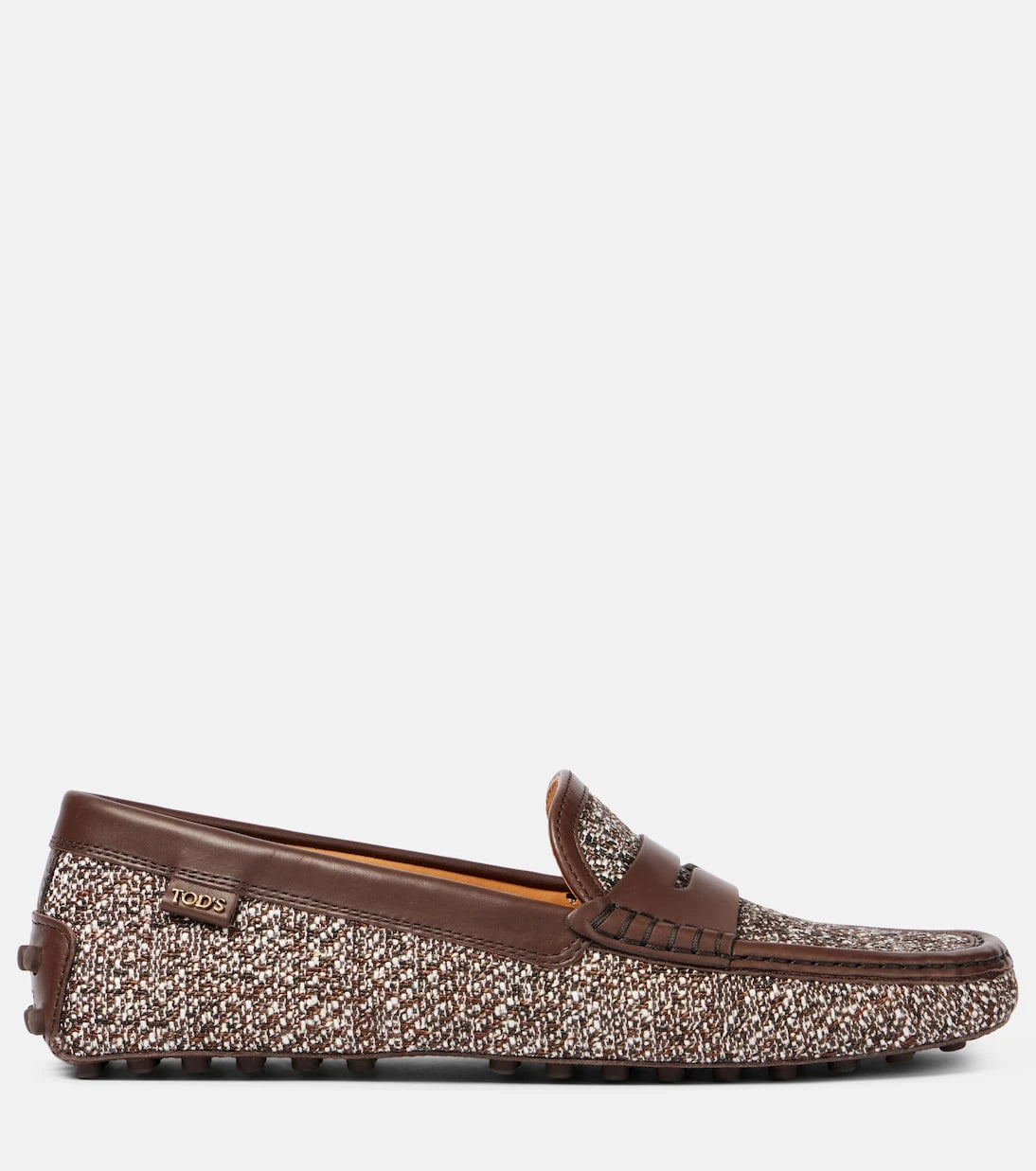 Tod's - Gommino leather-trimmed tweed driving shoes