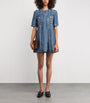 GANNI Blue Denim Open-Back Mini Dress