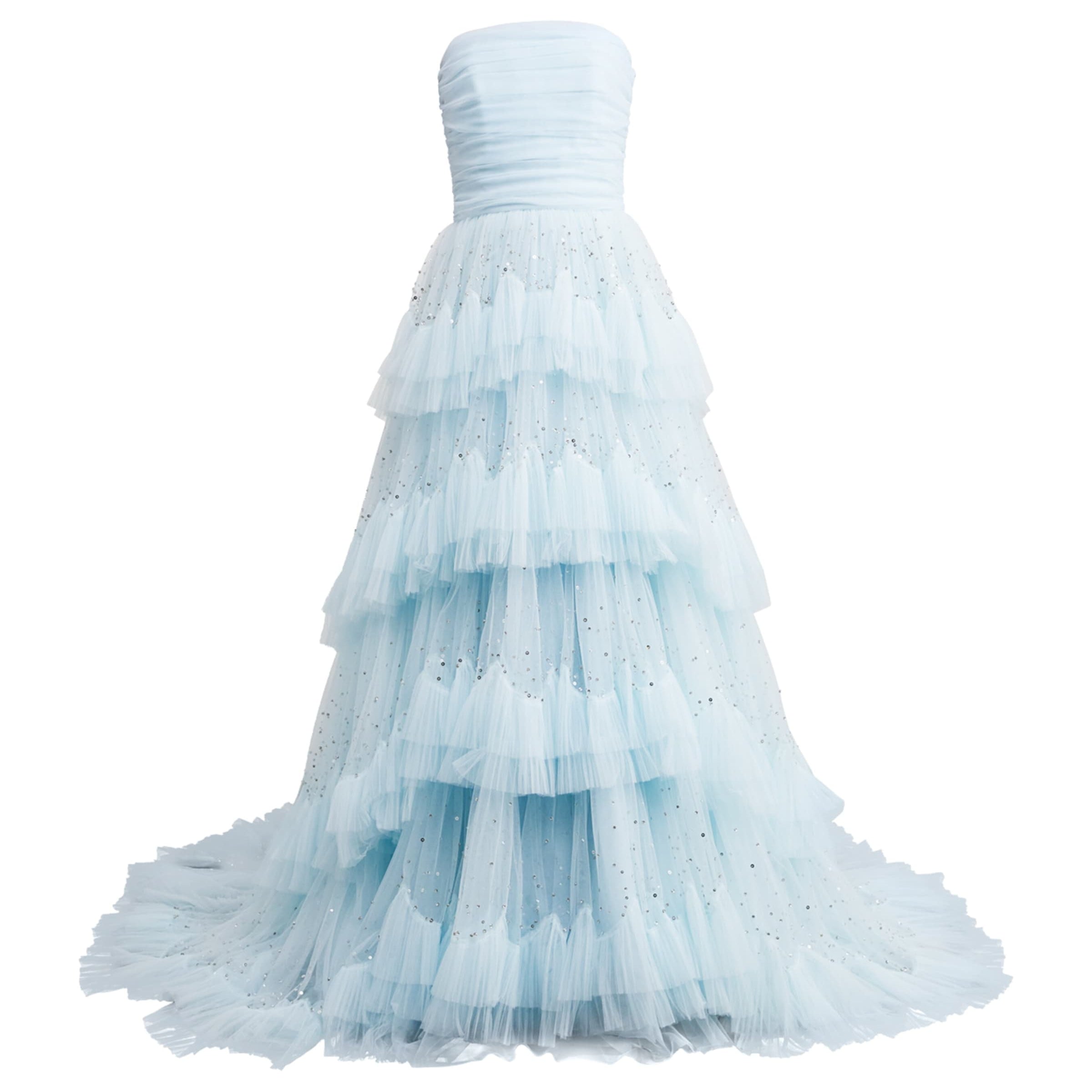 Jenny Packham Blue Sequin-Detail Queenie Gown