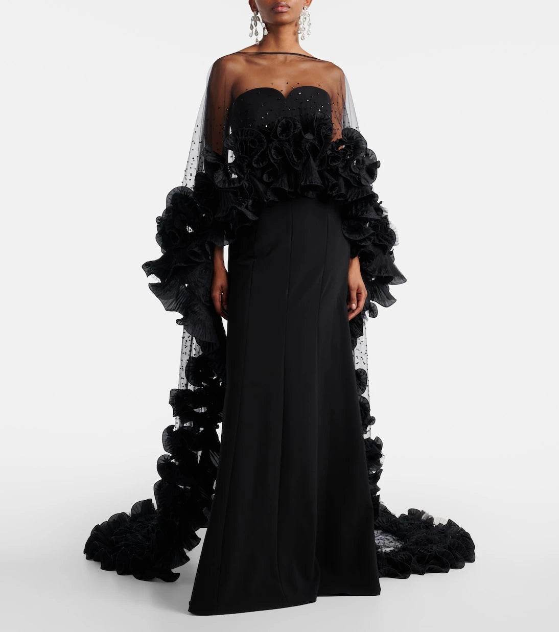 Jenny Packham - Ruffled caped gown