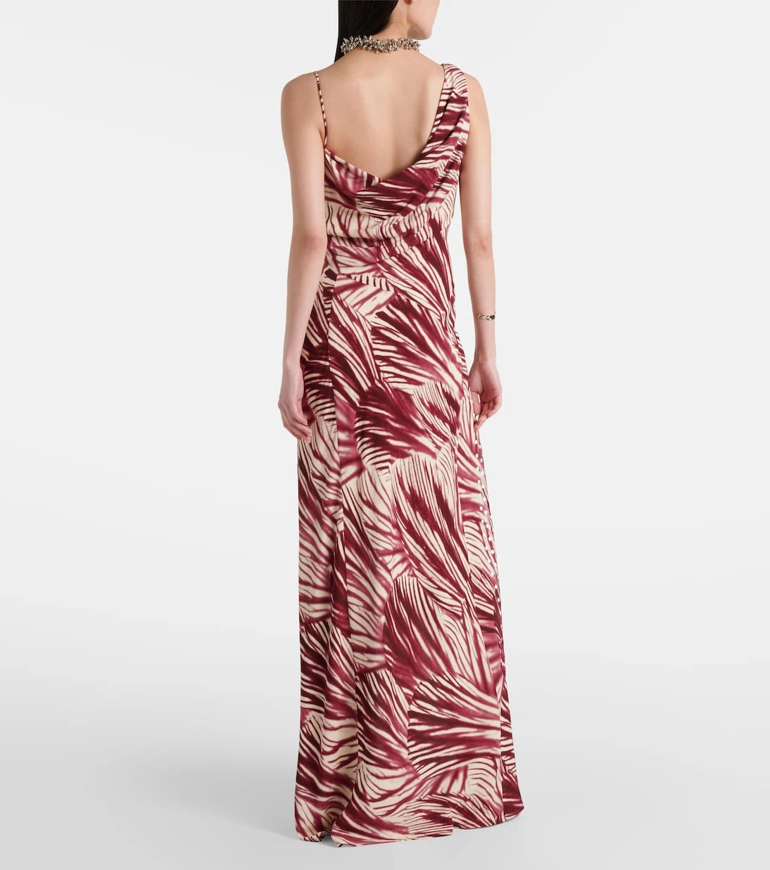 Dries Van Noten - Printed draped crêpe gown