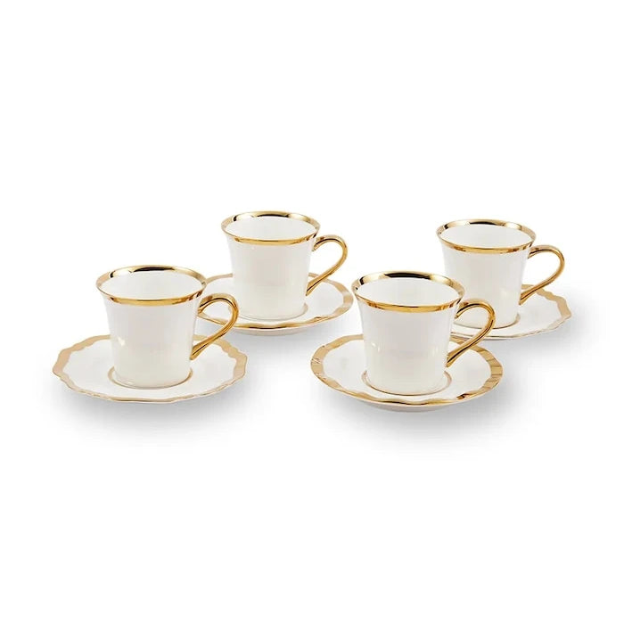 4 Kişilik Fincan ve Tabak Seti POLSPOTTEN Golden Finds 220 ml