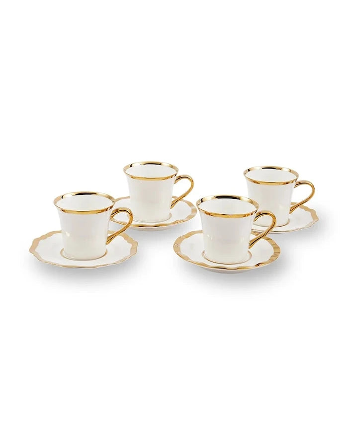 4 Kişilik Fincan ve Tabak Seti POLSPOTTEN Golden Finds 220 ml