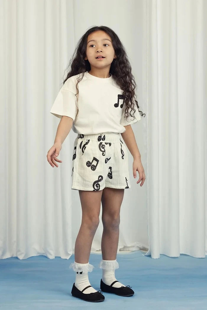 Mini Rodini Noteli Çocuk Pamuklu Kısa Pantolon