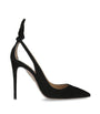 Aquazzura Black Suede Bow Tie Pumps 105