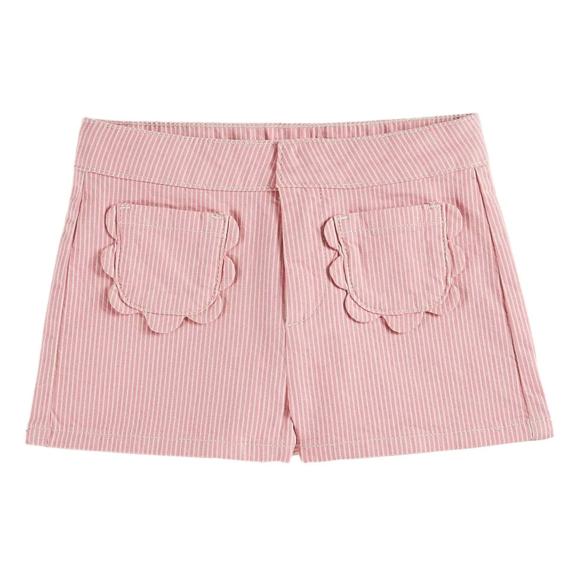 Emile et Ida - Striped Flower Shorts | Pink