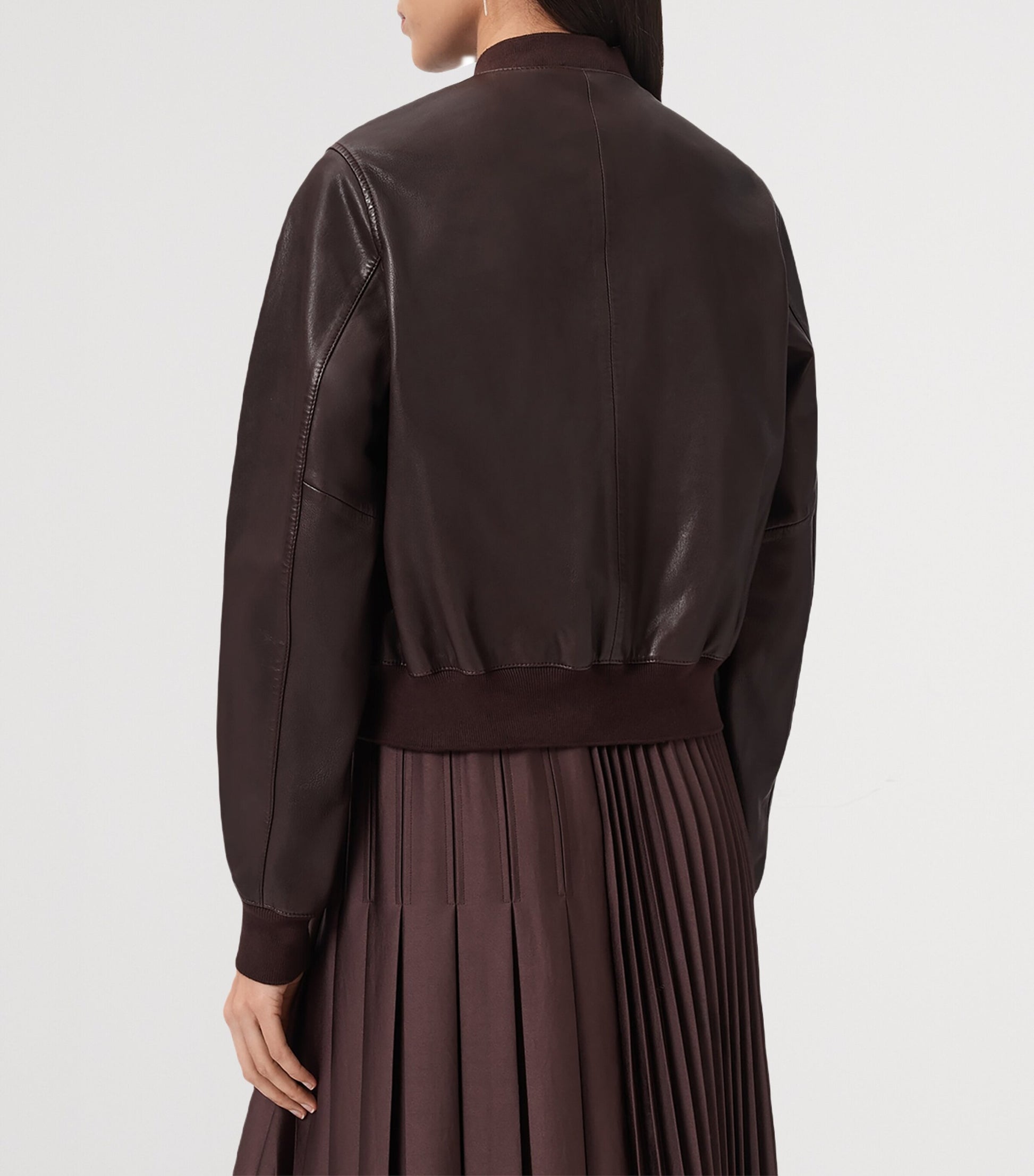 Leather Orten Bomber Jacket OXBLOOD RED