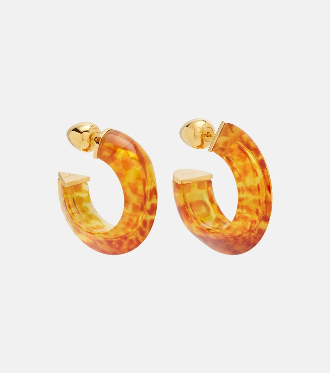 Alaïa - Edge leopard-print hoop earrings