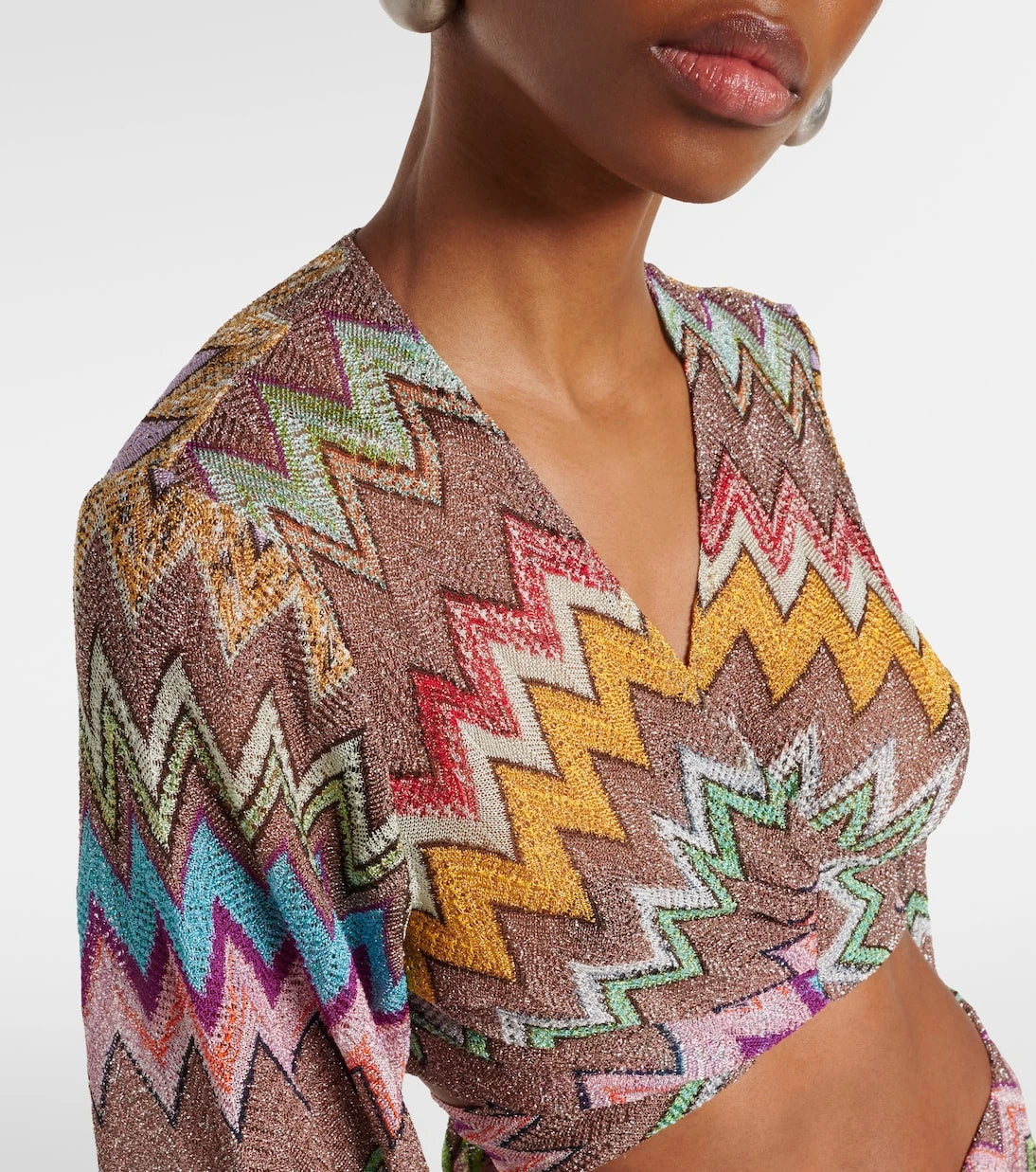 Missoni - Zigzag lamé crop top