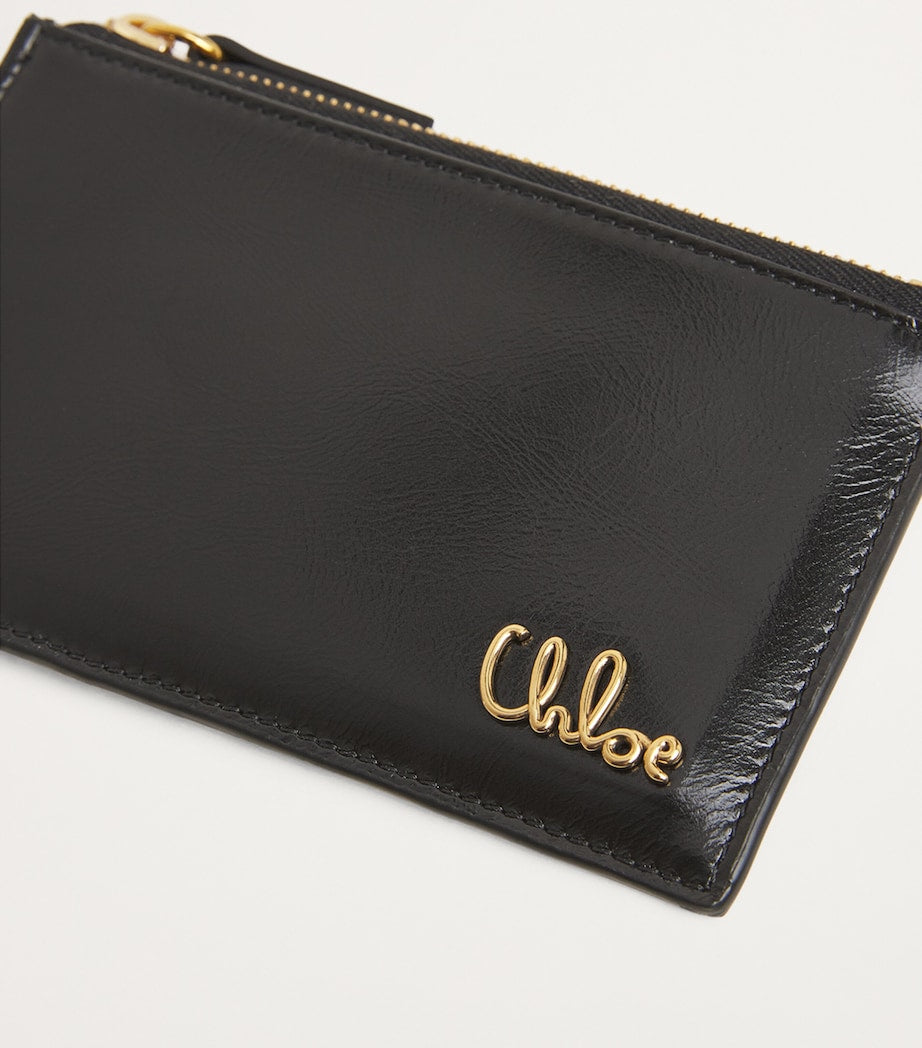 Black Small Calfskin Zipped Card Holder