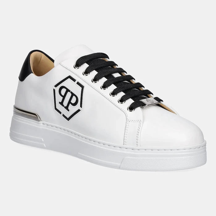 Кожени маратонки Philipp Plein Nappa Lo-Top Hexagon