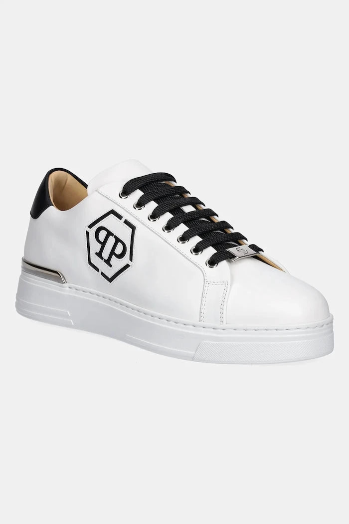 Кожени маратонки Philipp Plein Nappa Lo-Top Hexagon