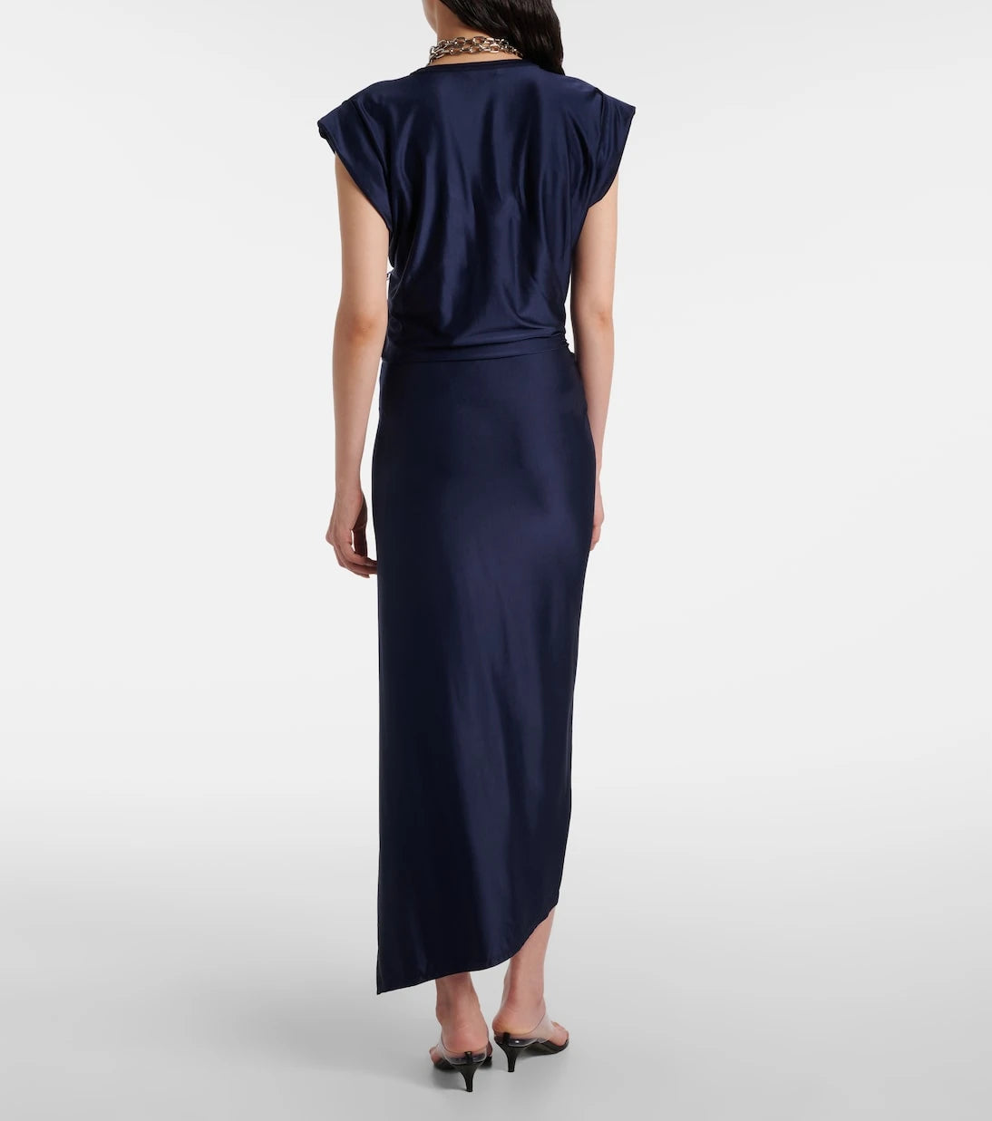 Rabanne - Draped jersey maxi dress
