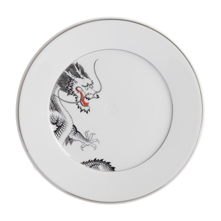 Meissen Porcelain-Platinum Lucky Dragon Dessert Plate (22cm)