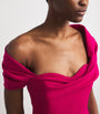 Carolina Herrera Pink Stretch-Virgin Wool Draped Midi Dress