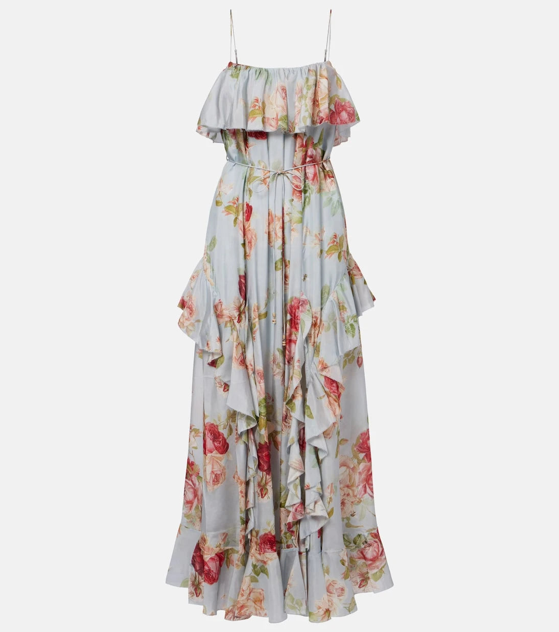 Zimmermann - Roselight floral ruffled silk maxi dress