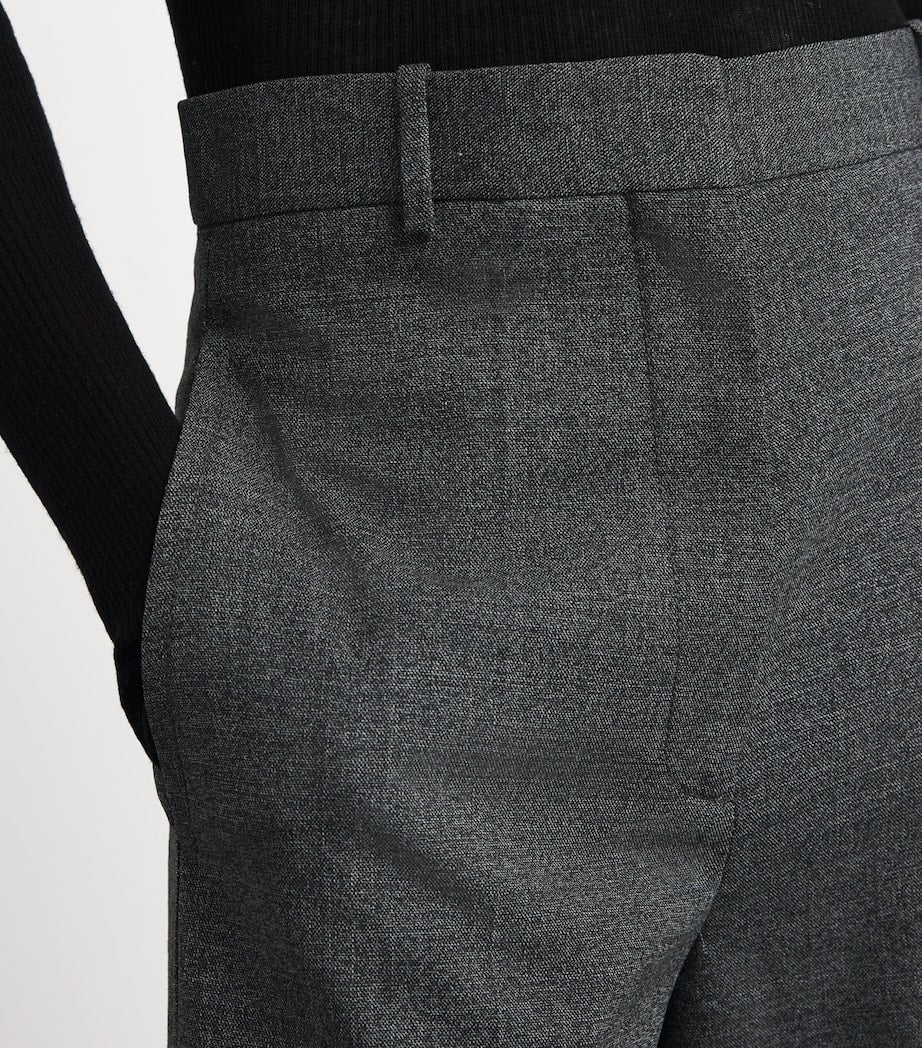 Black Straight Wide-Leg Trousers