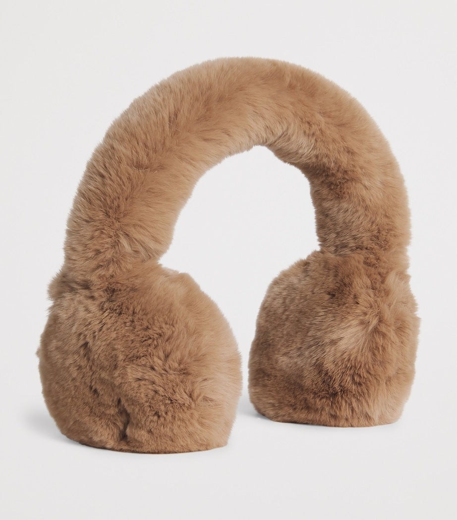 Beige Rex Rabbit Fur Earmuffs