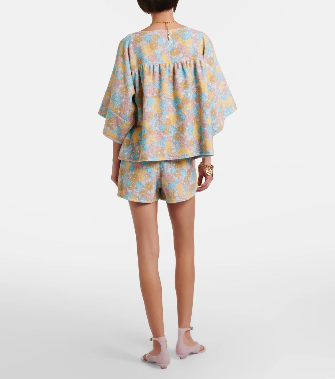 Chloé - Floral cotton terry shorts
