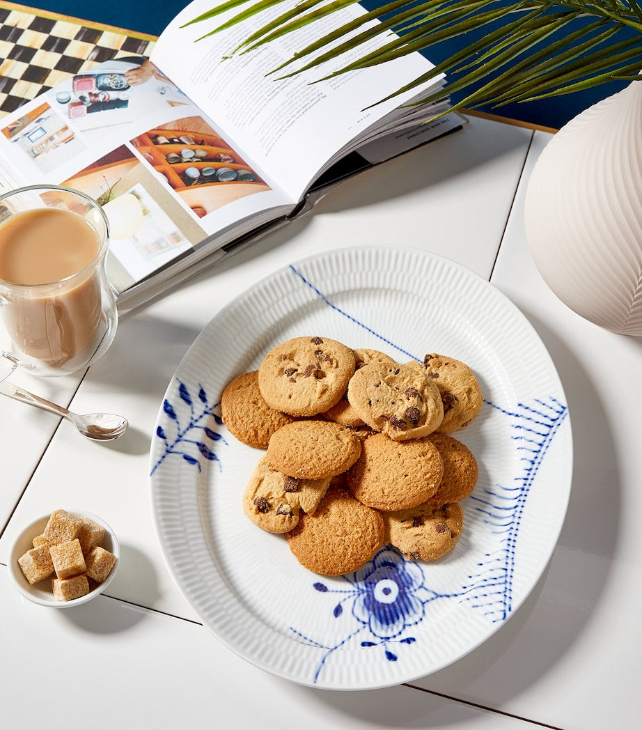 Blue Fluted Mega Oval Dish (36.5cm)