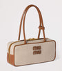Neutral Canvas-Leather Beau Top-Handle Bag