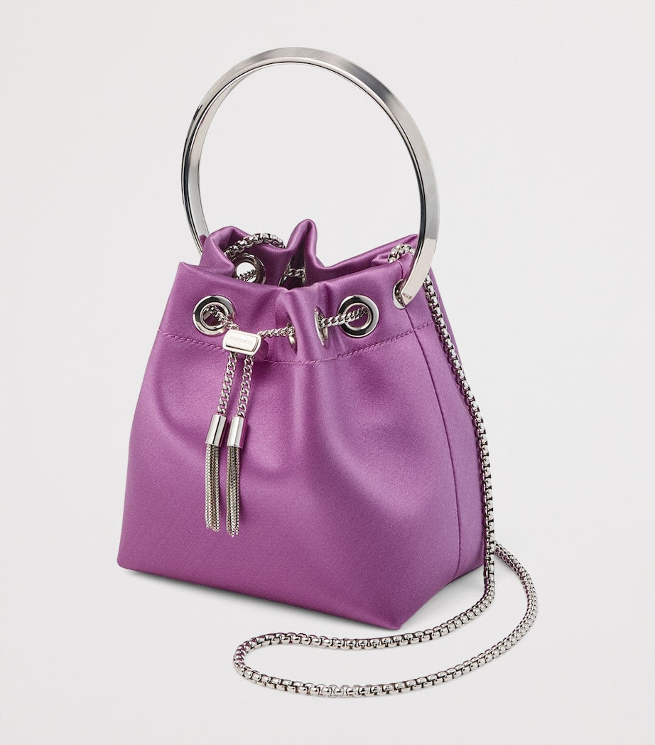 Jimmy Choo Purple Bon Bon Satin Top-Handle Bag