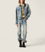 Turquoise Denim Blouson Jacket