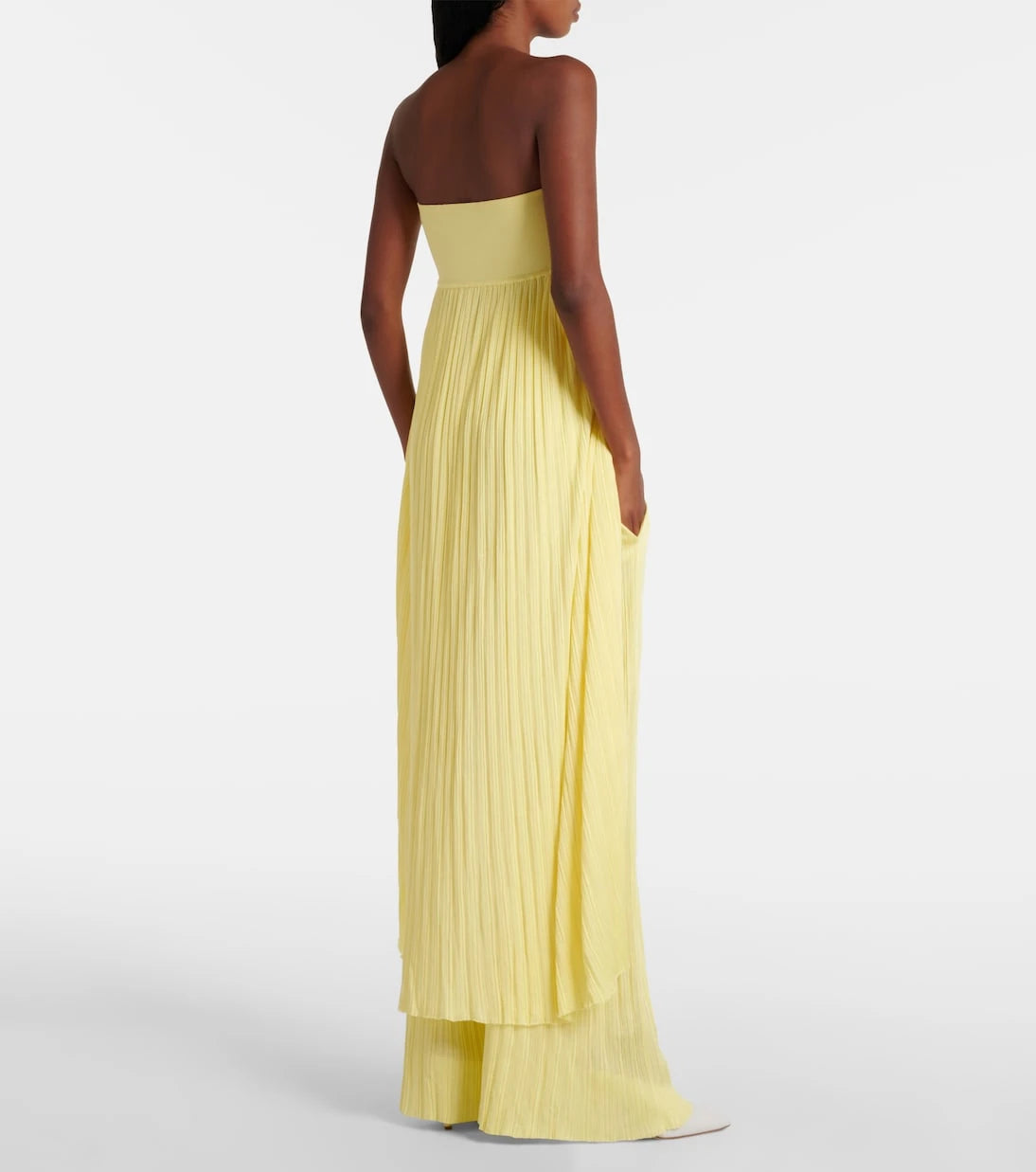 Alaïa - Pleated high-rise jersey straight pants