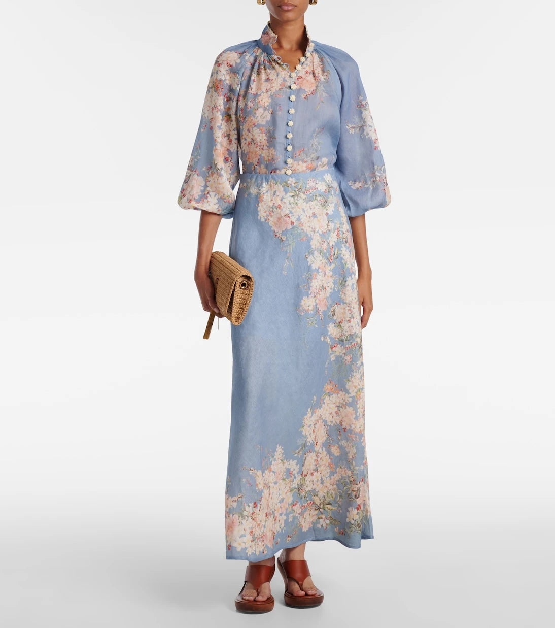 Zimmermann - Cascadian floral linen maxi skirt