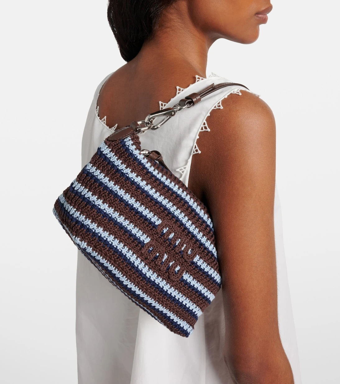 Miu Miu - Crochet striped shoulder bag