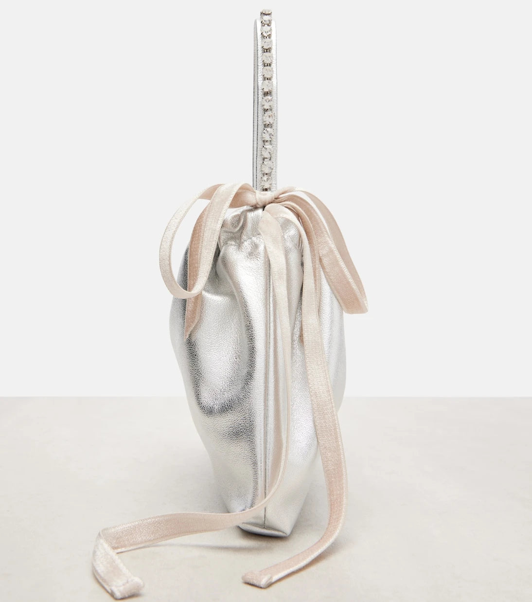 Jimmy Choo - Drawstring Mini embellished leather shoulder bag