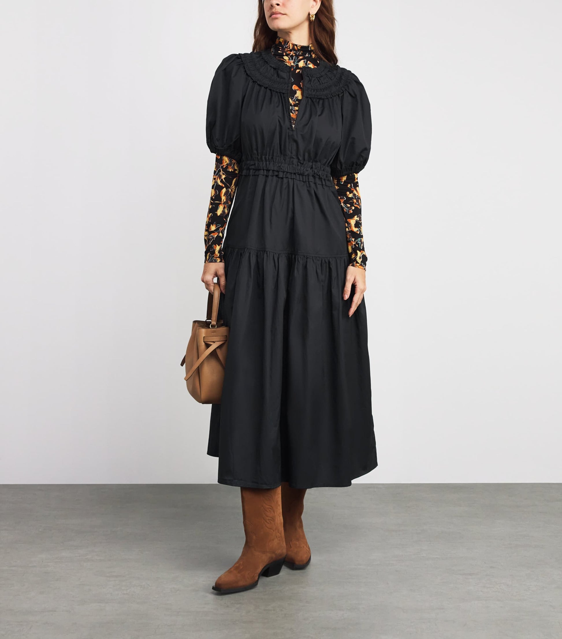 Cotton Othella Midi Dress NOIR