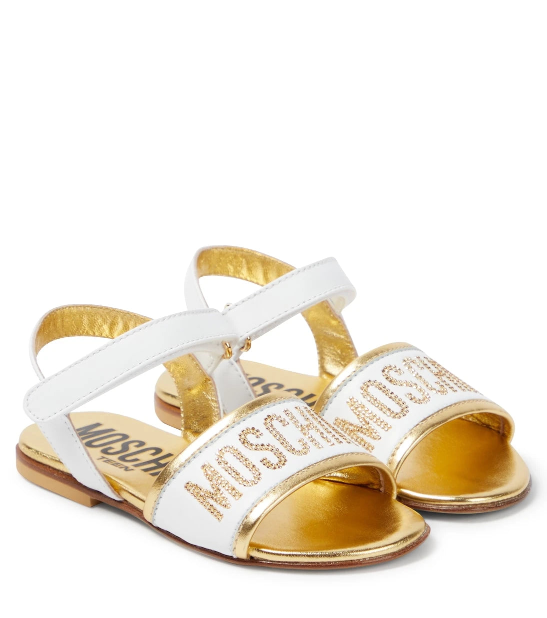 Moschino Kids - Logo embellished leather sandals