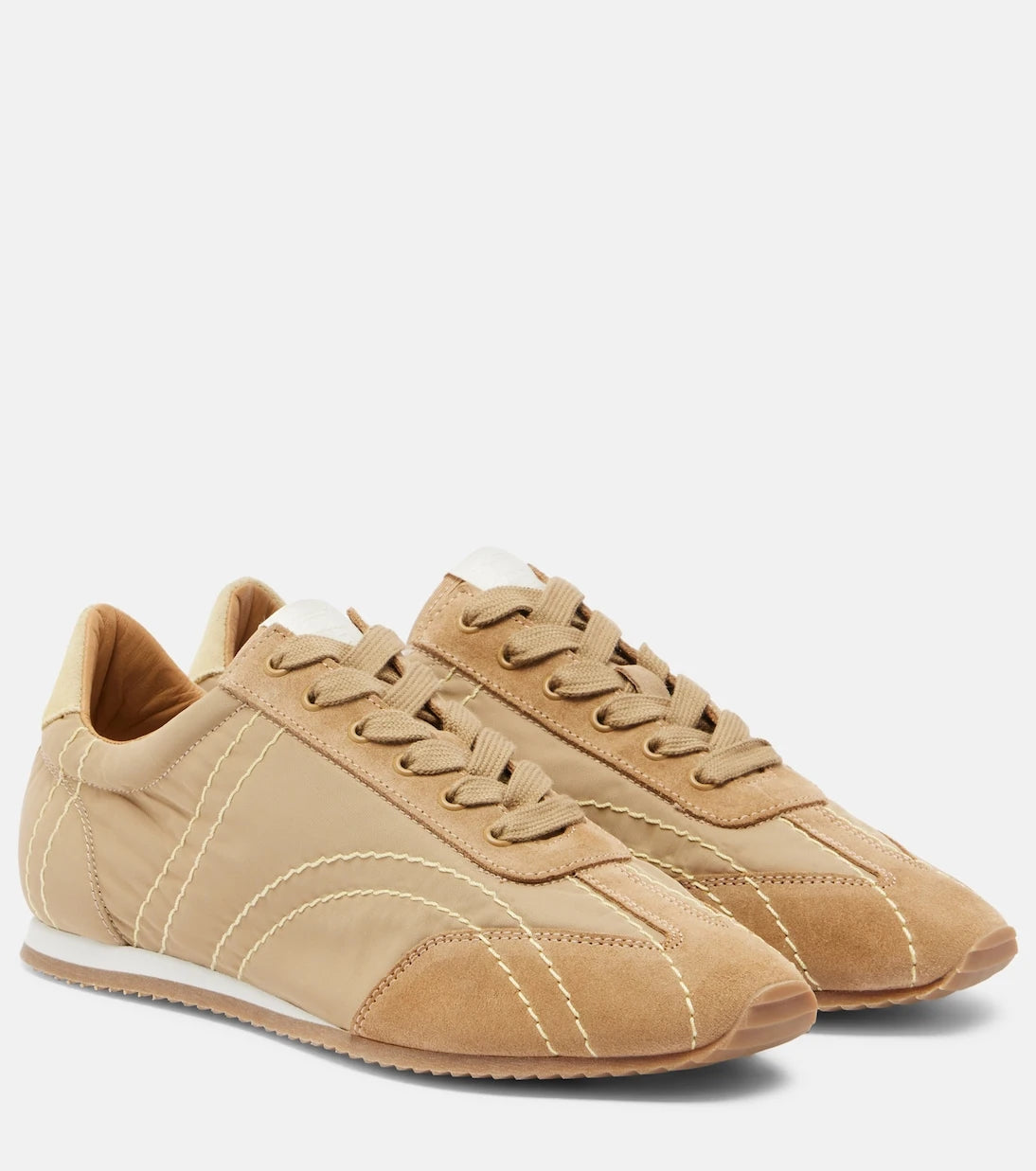 Toteme - Flex suede-trimmed sneakers