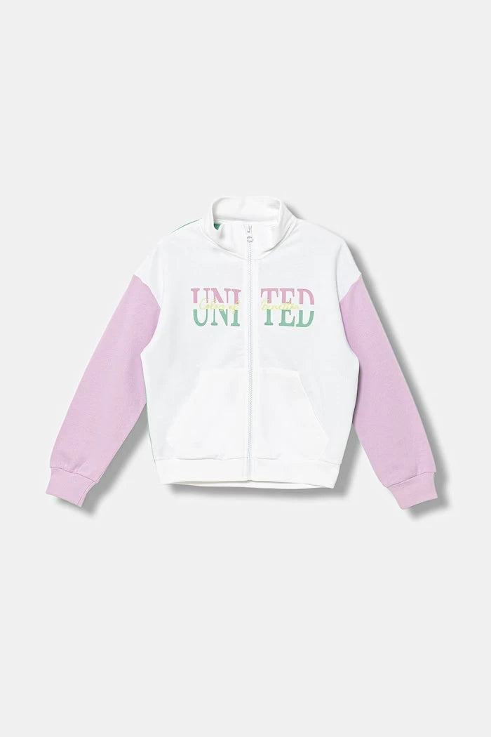 United Colors of Benetton Pamuklu Çocuk Fermuarlı Sweatshirt