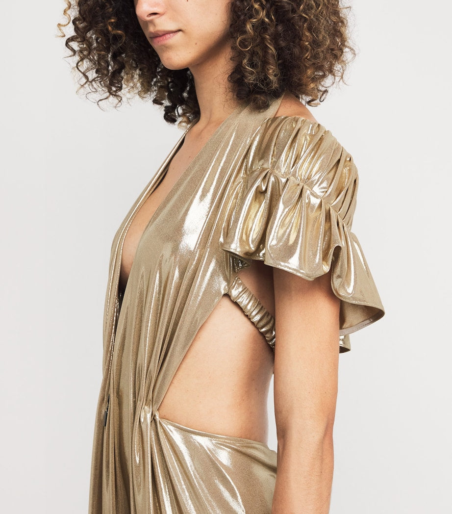 Maticevski Gold Plunge Latitude Gown
