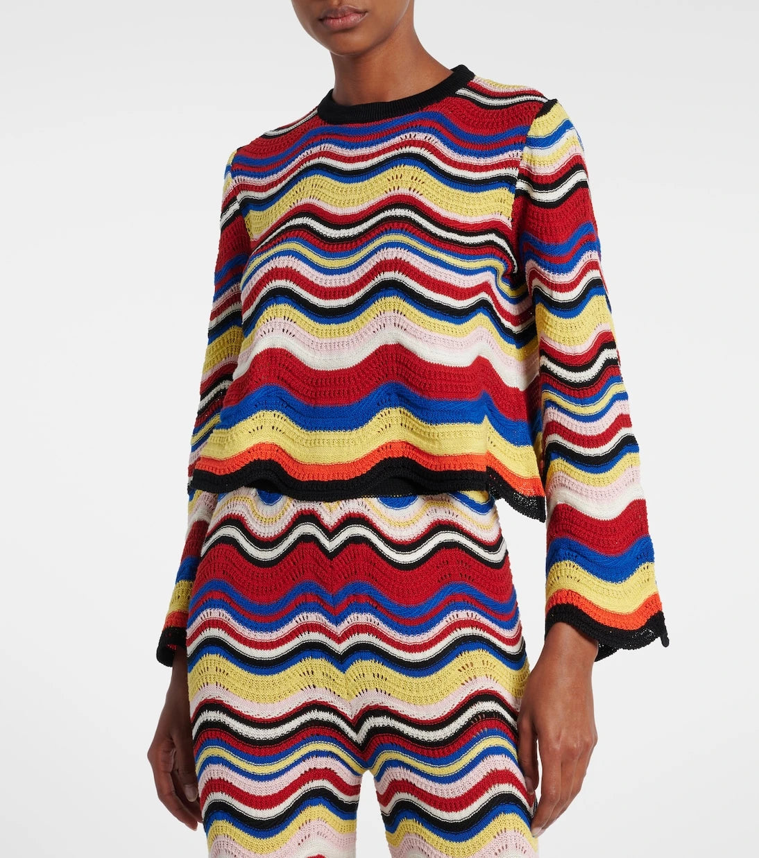 La DoubleJ - Chevron crochet cotton top