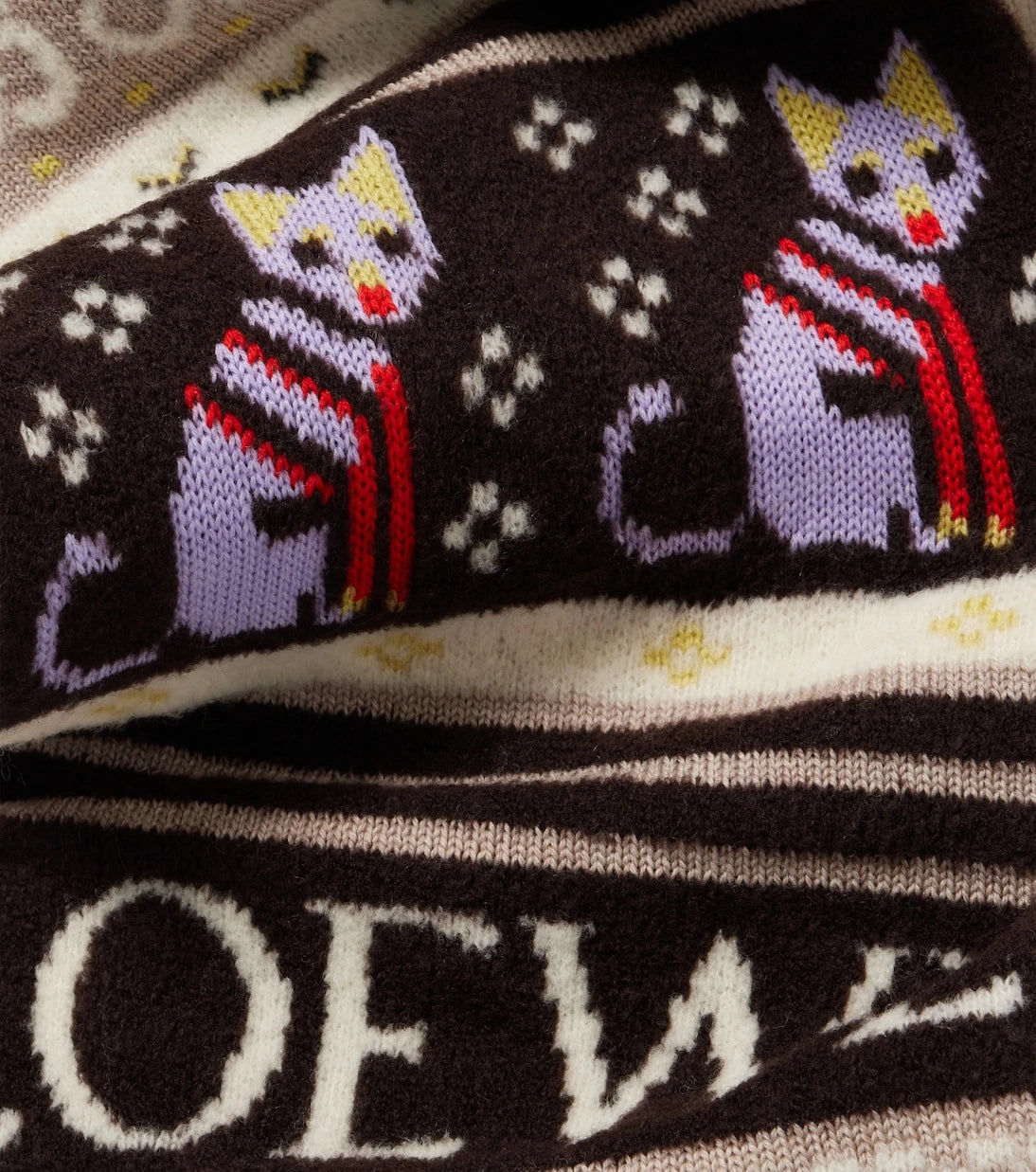 Loewe - x Louis Wain Fair Isle wool-blend scarf