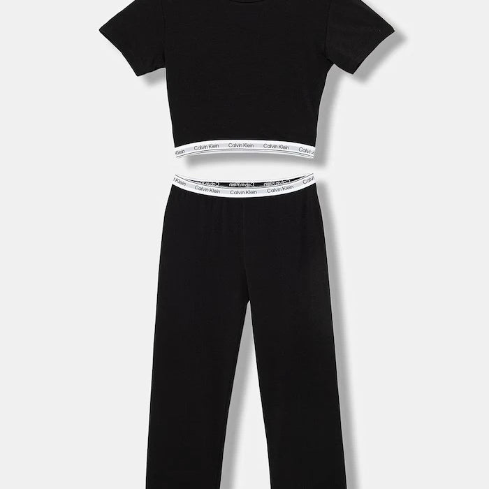 Calvin Klein Underwear çocuklar için pamuk ve elastan iki parçalı pijama