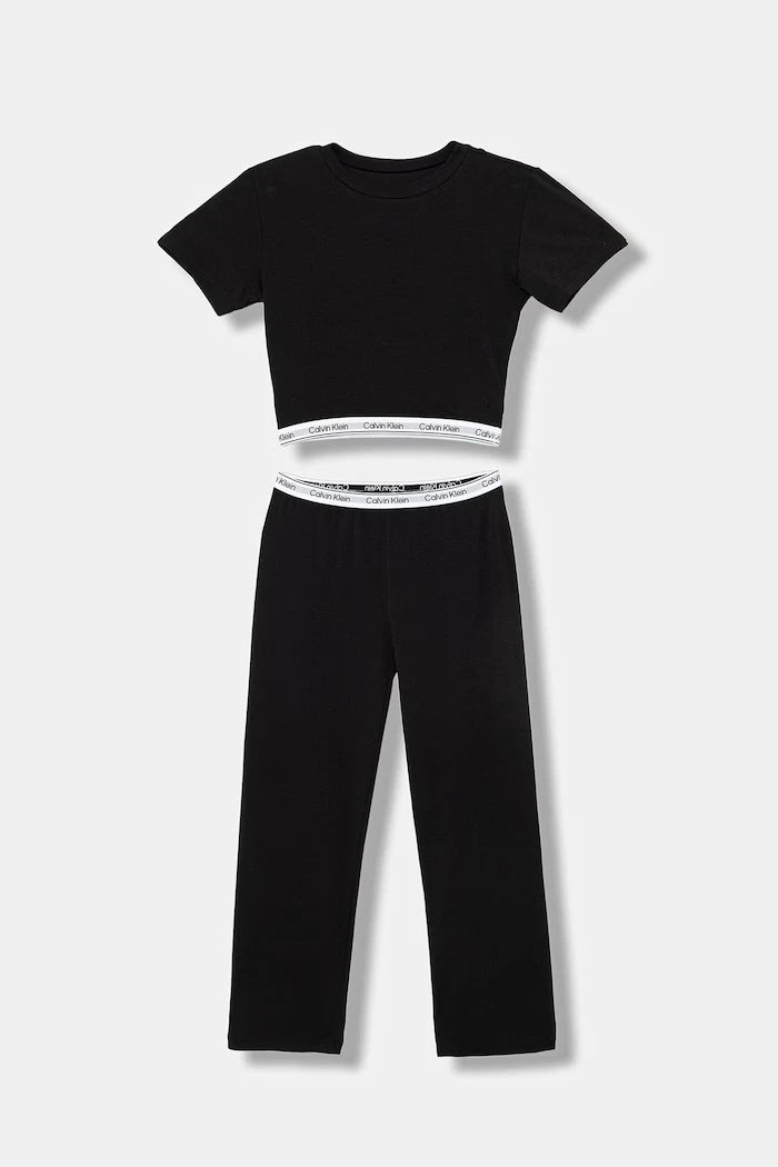 Calvin Klein Underwear çocuklar için pamuk ve elastan iki parçalı pijama