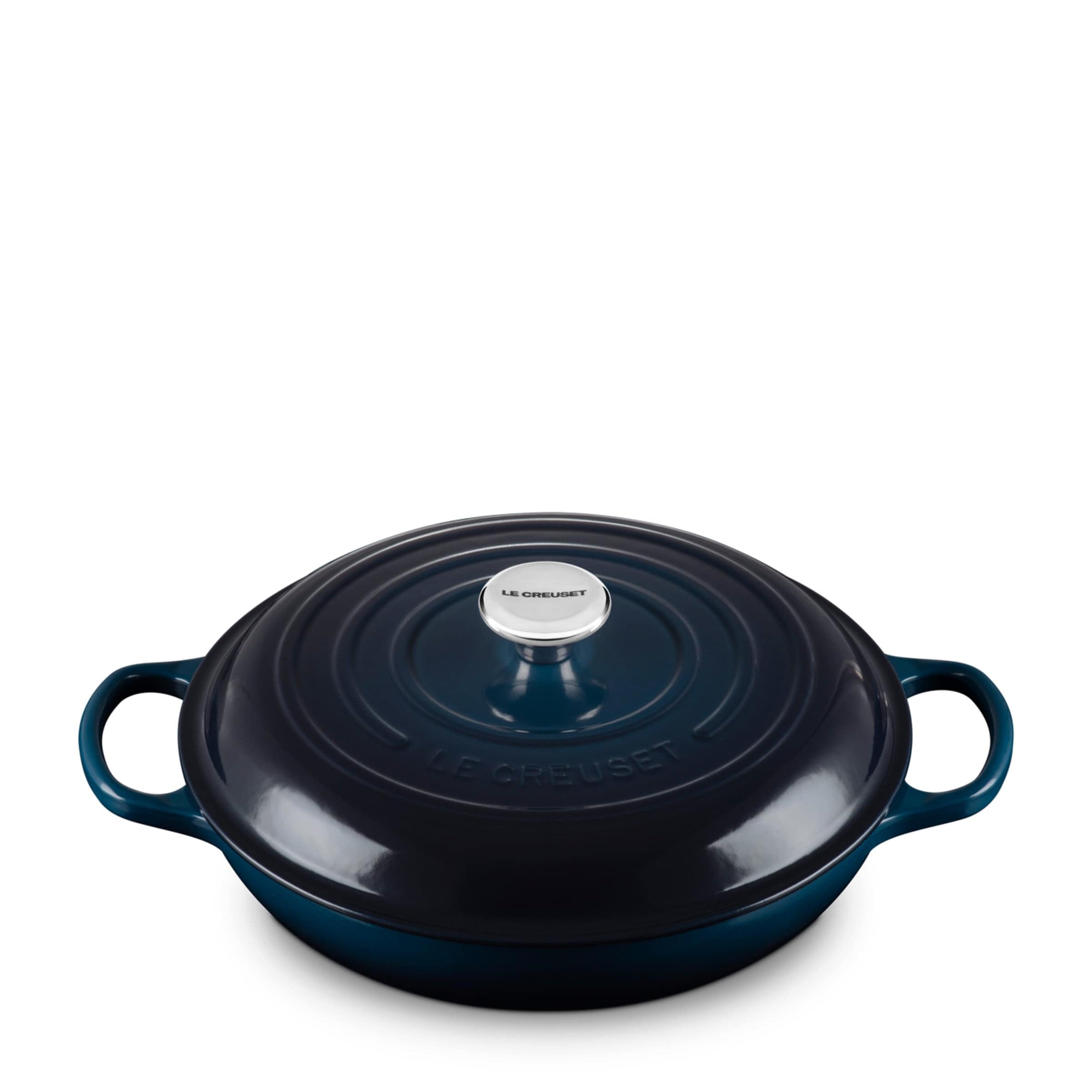 Enamelled Cast Iron Shallow Casserole Dish (30cm) BLUE